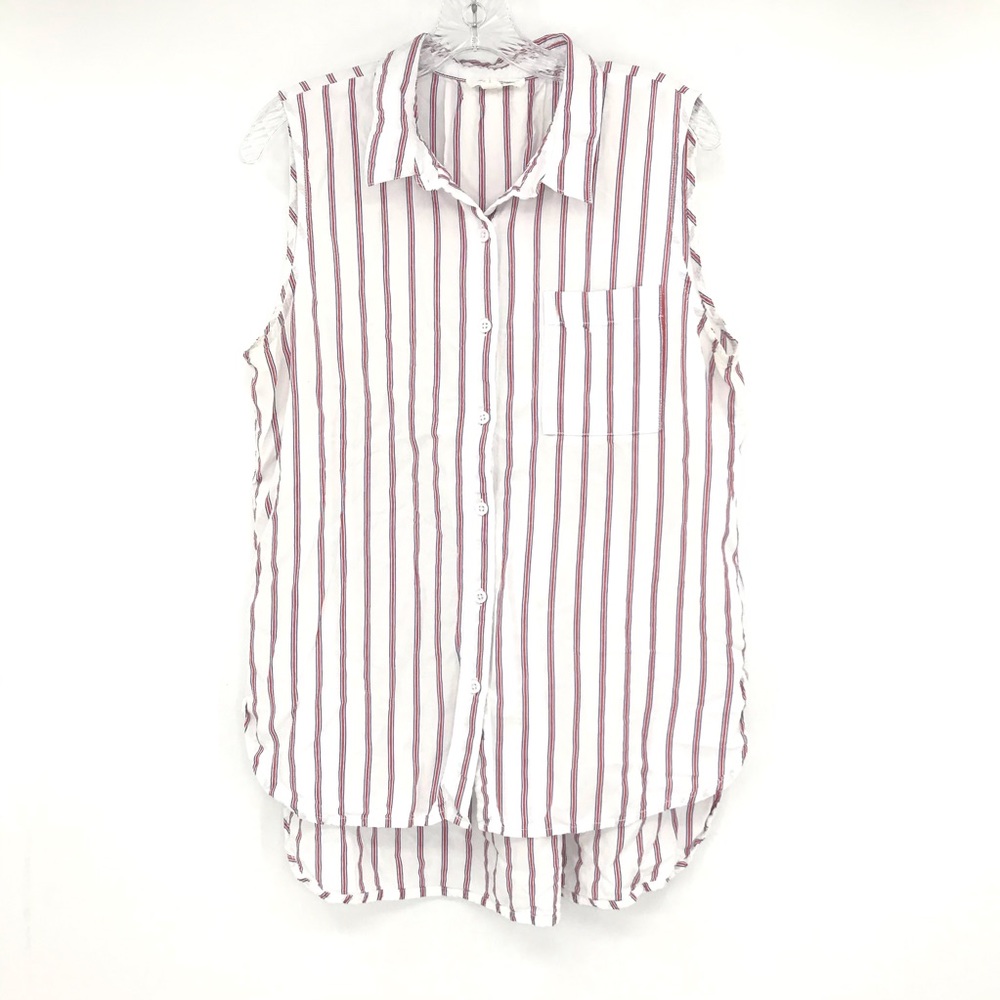 beachlunchlounge Tank Top Button Up Stripe Shirt